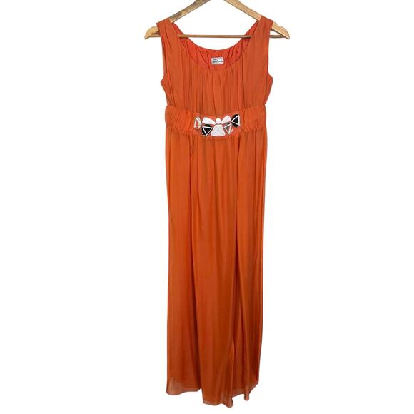 Philosophy DI Alberta Ferretti Size 4 100% Silk Chiffon Beaded Maxi Dress Gown - Picture 1 of 9